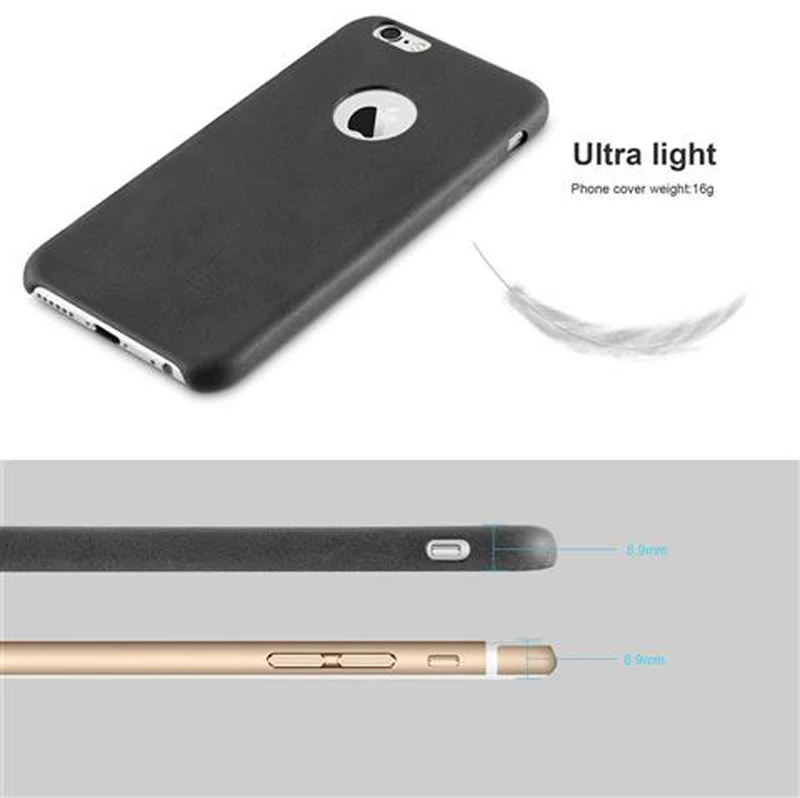 Cadorabo Hülle kompatibel mit Apple iPhone 6 / 6S Hard Case Schutzhülle aus Kunstleder