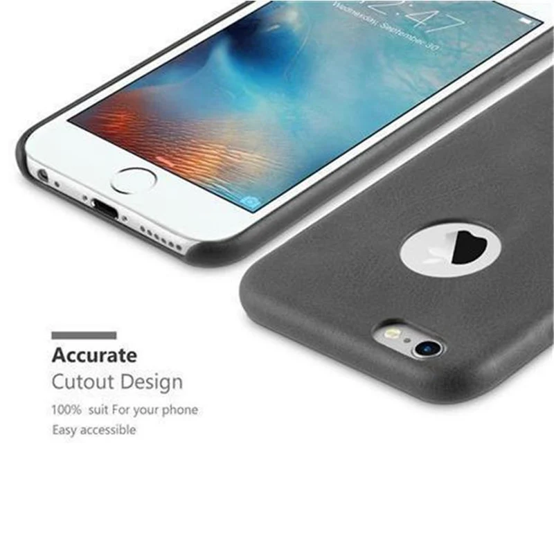 Cadorabo Hülle kompatibel mit Apple iPhone 6 / 6S Hard Case Schutzhülle aus Kunstleder