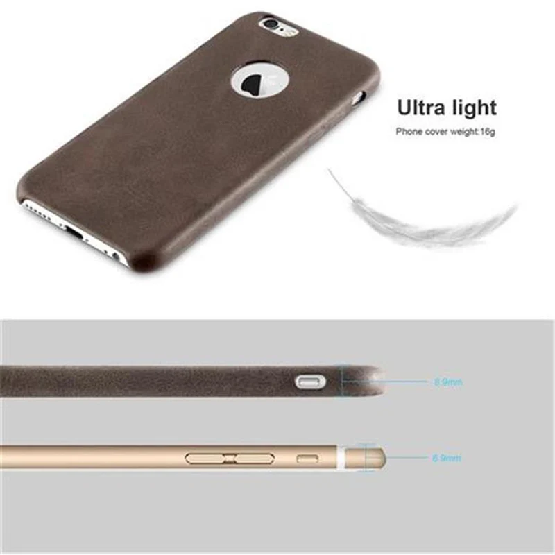 Cadorabo Hülle kompatibel mit Apple iPhone 6 / 6S Hard Case Schutzhülle aus Kunstleder