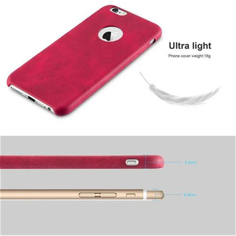 Cadorabo Hülle kompatibel mit Apple iPhone 6 / 6S Hard Case Schutzhülle aus Kunstleder