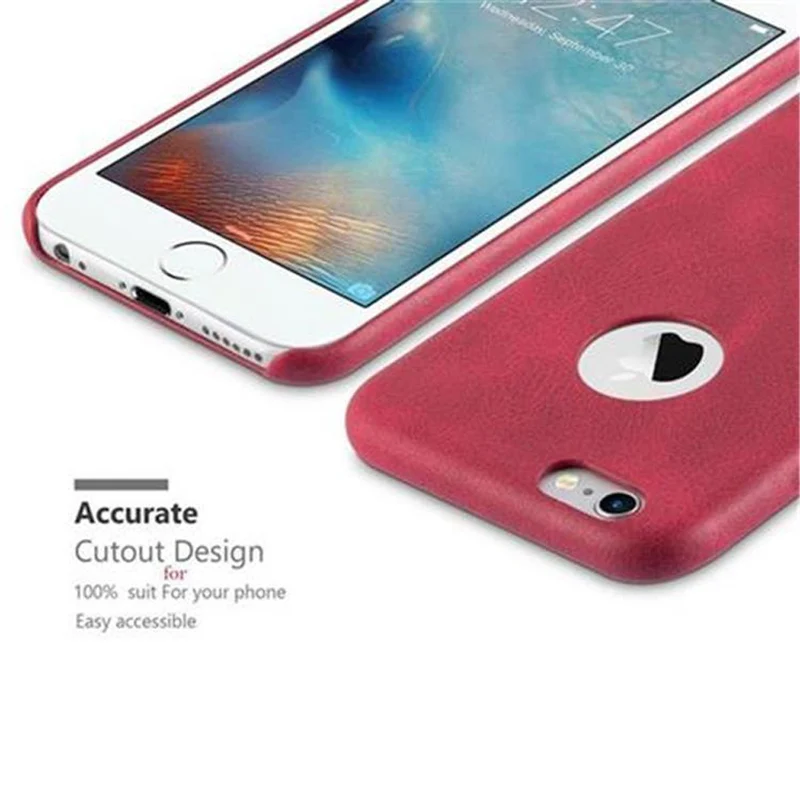 Cadorabo Hülle kompatibel mit Apple iPhone 6 / 6S Hard Case Schutzhülle aus Kunstleder