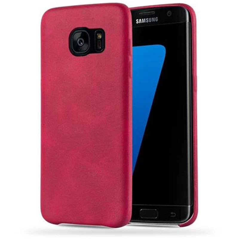 Cadorabo Hülle kompatibel mit Samsung Galaxy S7 EDGE Hard Case Schutzhülle aus Kunstleder