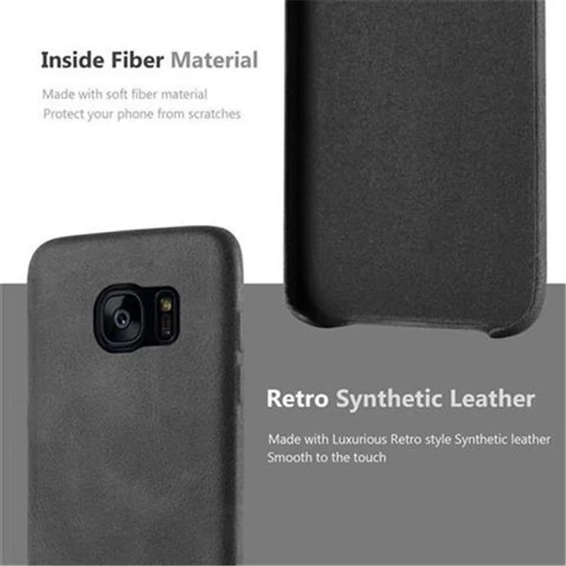 Cadorabo Hülle kompatibel mit Samsung Galaxy S7 EDGE Hard Case Schutzhülle aus Kunstleder