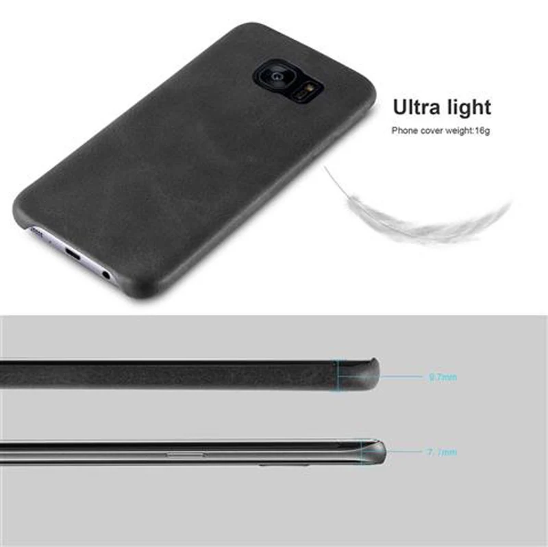 Cadorabo Hülle kompatibel mit Samsung Galaxy S7 EDGE Hard Case Schutzhülle aus Kunstleder