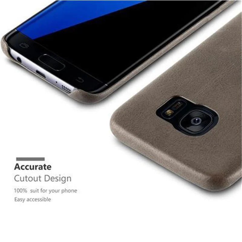 Cadorabo Hülle kompatibel mit Samsung Galaxy S7 EDGE Hard Case Schutzhülle aus Kunstleder
