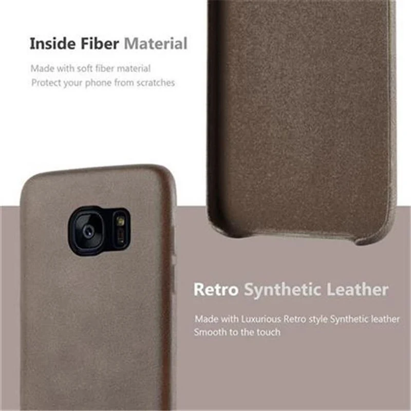 Cadorabo Hülle kompatibel mit Samsung Galaxy S7 EDGE Hard Case Schutzhülle aus Kunstleder