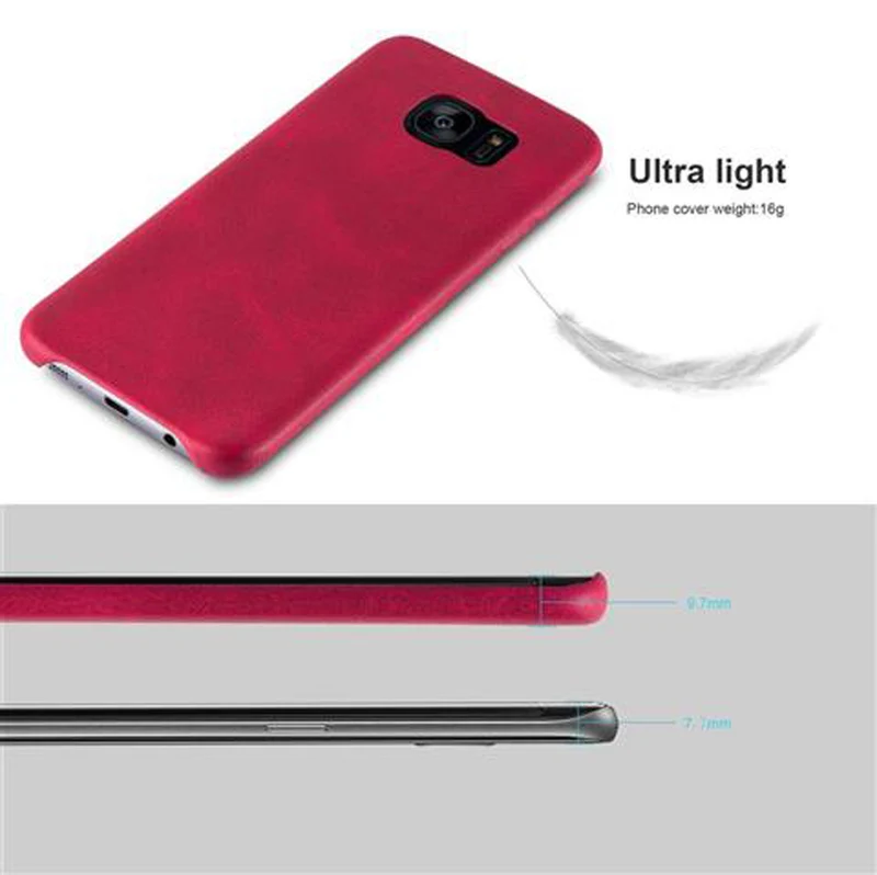 Cadorabo Hülle kompatibel mit Samsung Galaxy S7 EDGE Hard Case Schutzhülle aus Kunstleder