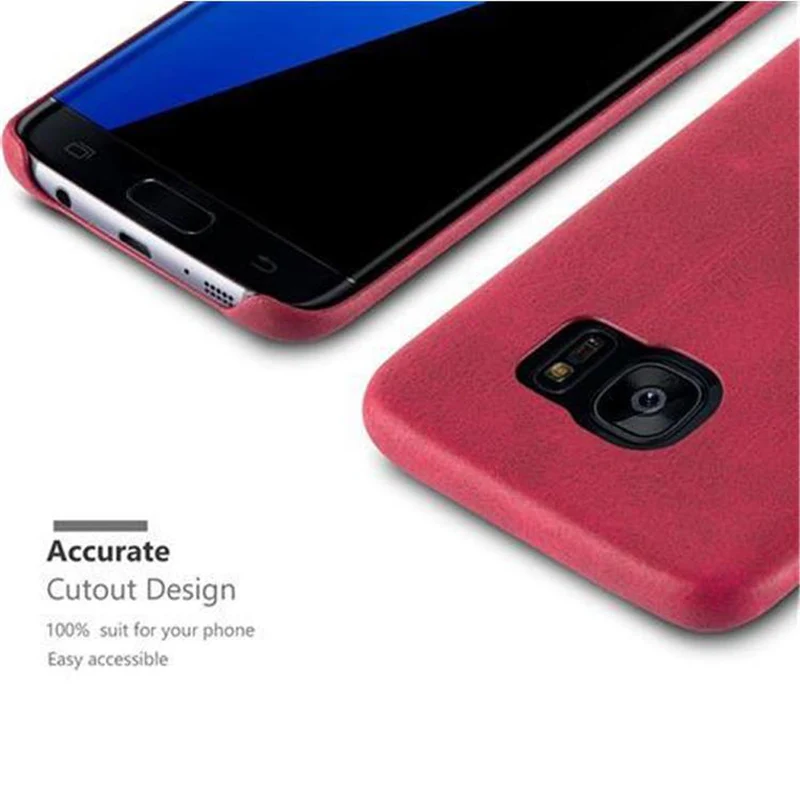 Cadorabo Hülle kompatibel mit Samsung Galaxy S7 EDGE Hard Case Schutzhülle aus Kunstleder