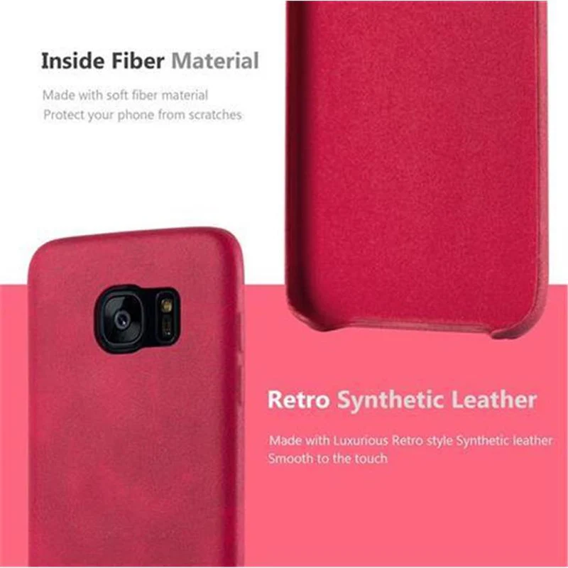 Cadorabo Hülle kompatibel mit Samsung Galaxy S7 EDGE Hard Case Schutzhülle aus Kunstleder