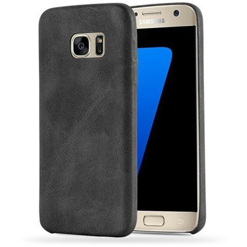 Cadorabo Hülle kompatibel mit Samsung Galaxy S7 Hard Case Schutzhülle aus Kunstleder