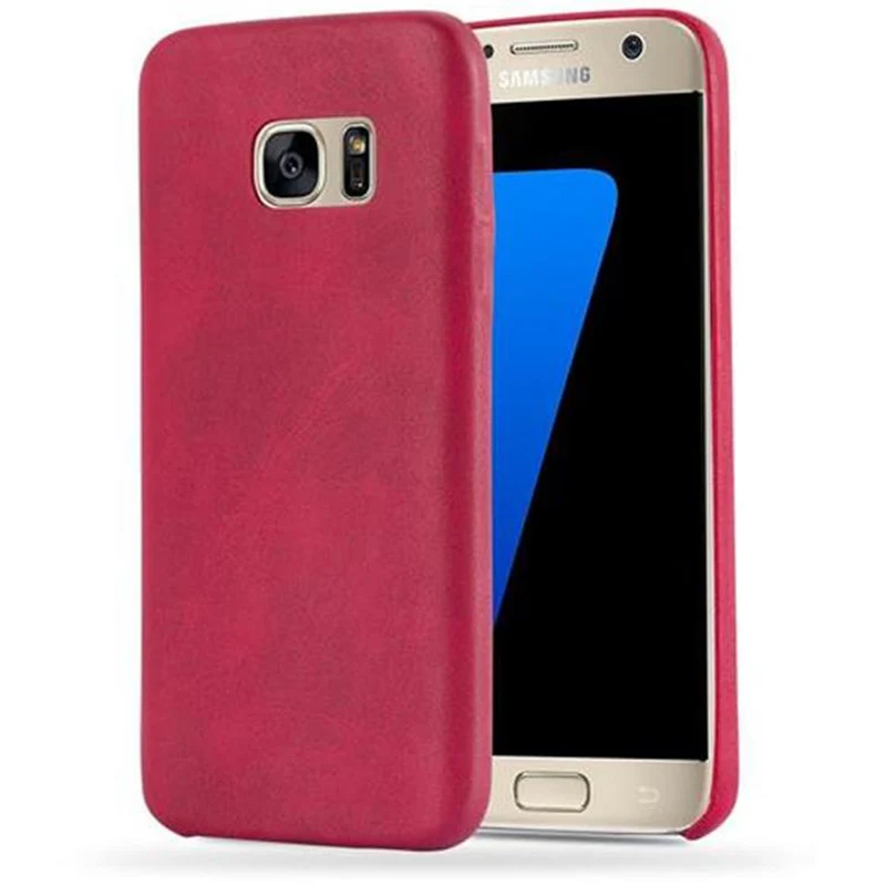 Cadorabo Hülle kompatibel mit Samsung Galaxy S7 Hard Case Schutzhülle aus Kunstleder