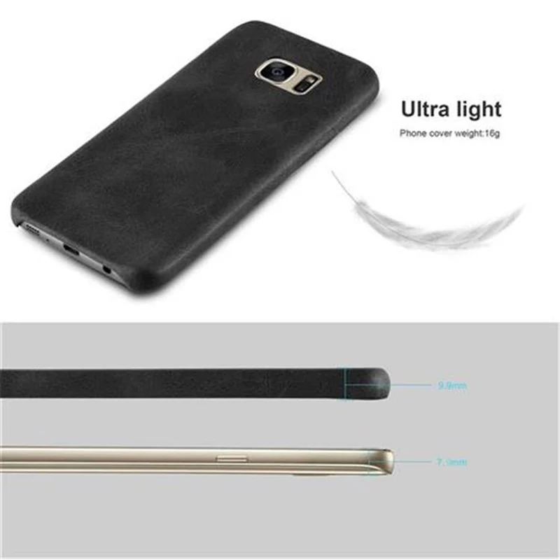 Cadorabo Hülle kompatibel mit Samsung Galaxy S7 Hard Case Schutzhülle aus Kunstleder