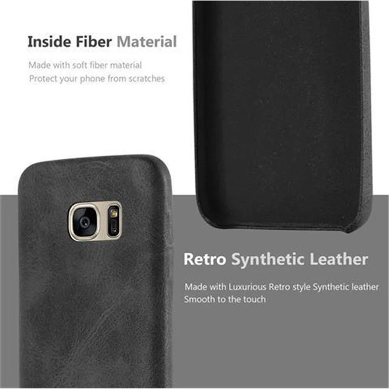 Cadorabo Hülle kompatibel mit Samsung Galaxy S7 Hard Case Schutzhülle aus Kunstleder