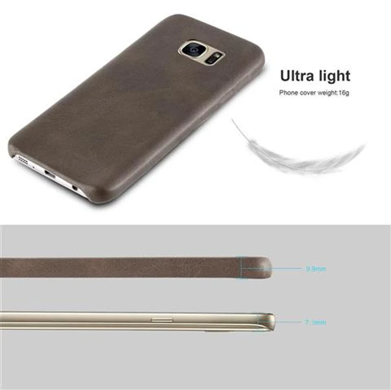 Cadorabo Hülle kompatibel mit Samsung Galaxy S7 Hard Case Schutzhülle aus Kunstleder