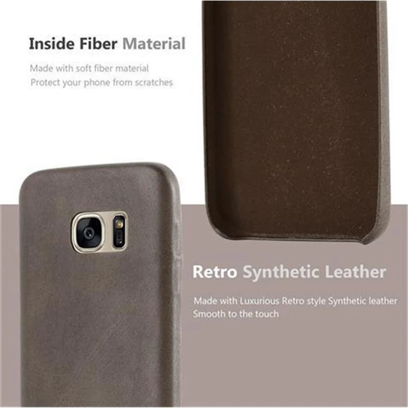 Cadorabo Hülle kompatibel mit Samsung Galaxy S7 Hard Case Schutzhülle aus Kunstleder