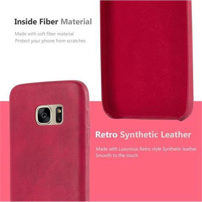 Cadorabo Hülle kompatibel mit Samsung Galaxy S7 Hard Case Schutzhülle aus Kunstleder