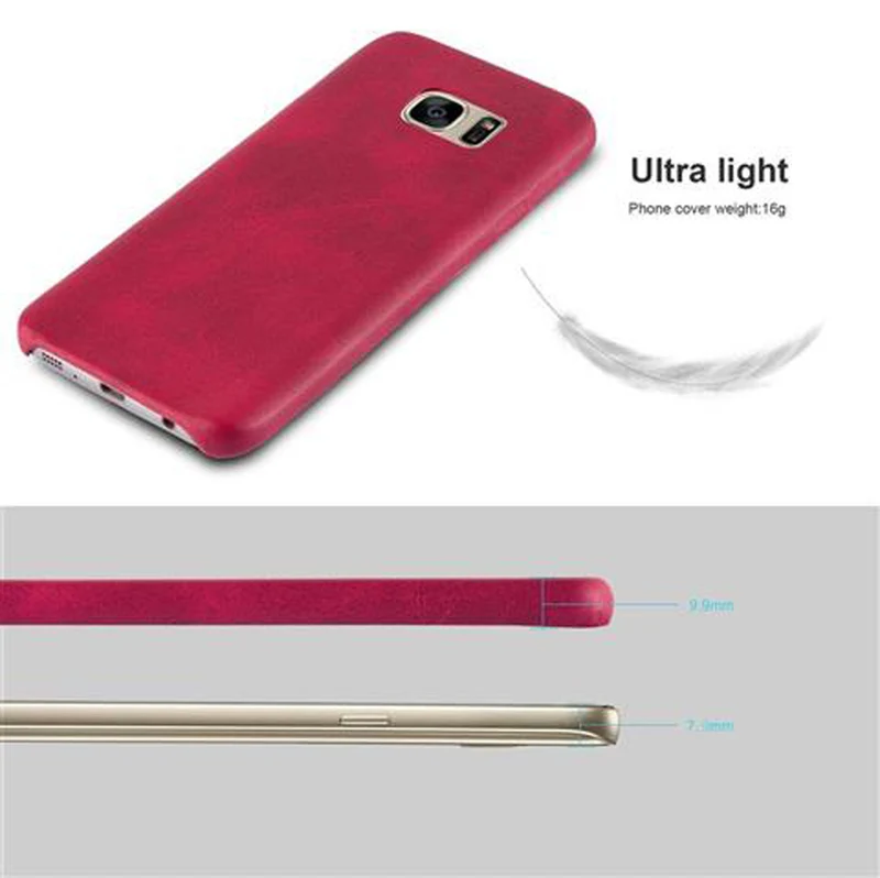 Cadorabo Hülle kompatibel mit Samsung Galaxy S7 Hard Case Schutzhülle aus Kunstleder