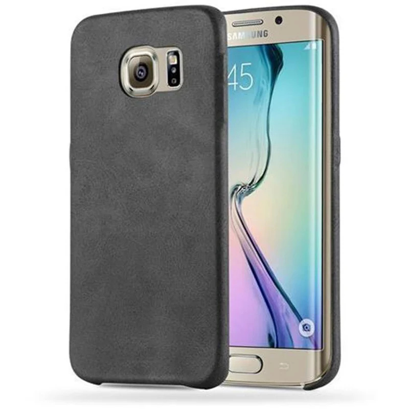 Cadorabo Hülle kompatibel mit Samsung Galaxy S6 EDGE Hard Case Schutzhülle aus Kunstleder