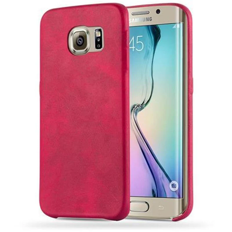 Cadorabo Hülle kompatibel mit Samsung Galaxy S6 EDGE Hard Case Schutzhülle aus Kunstleder
