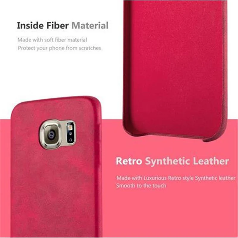 Cadorabo Hülle kompatibel mit Samsung Galaxy S6 EDGE Hard Case Schutzhülle aus Kunstleder