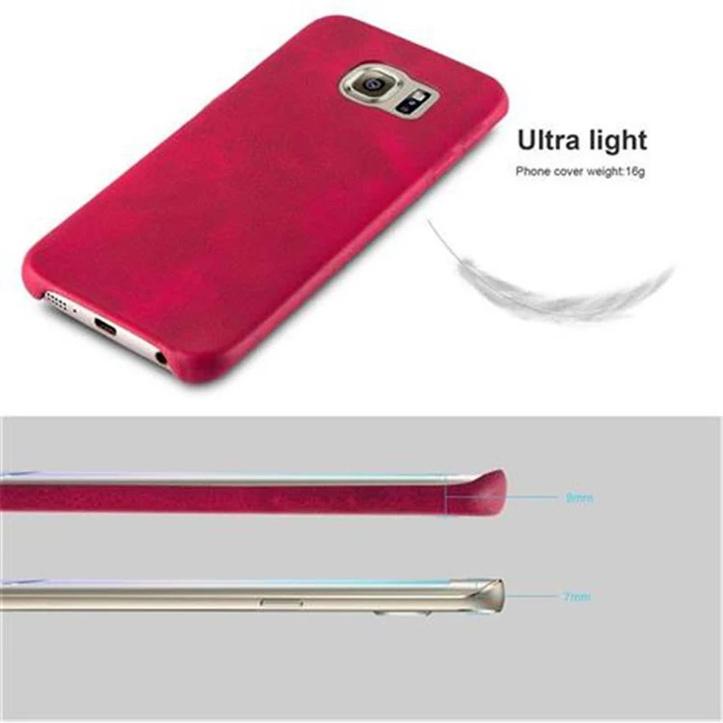 Cadorabo Hülle kompatibel mit Samsung Galaxy S6 EDGE Hard Case Schutzhülle aus Kunstleder