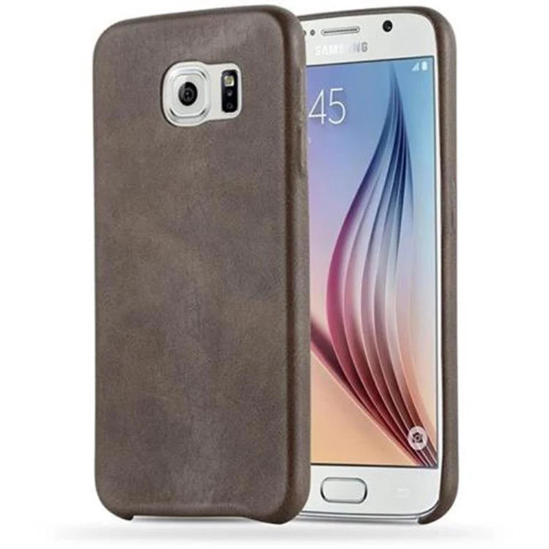 Cadorabo Hülle kompatibel mit Samsung Galaxy S6 Hard Case Schutzhülle aus Kunstleder