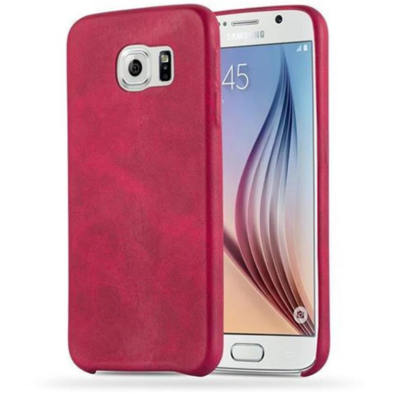 Cadorabo Hülle kompatibel mit Samsung Galaxy S6 Hard Case Schutzhülle aus Kunstleder