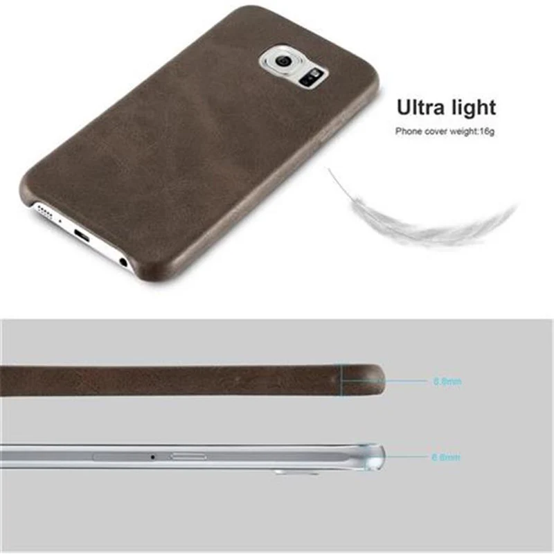 Cadorabo Hülle kompatibel mit Samsung Galaxy S6 Hard Case Schutzhülle aus Kunstleder