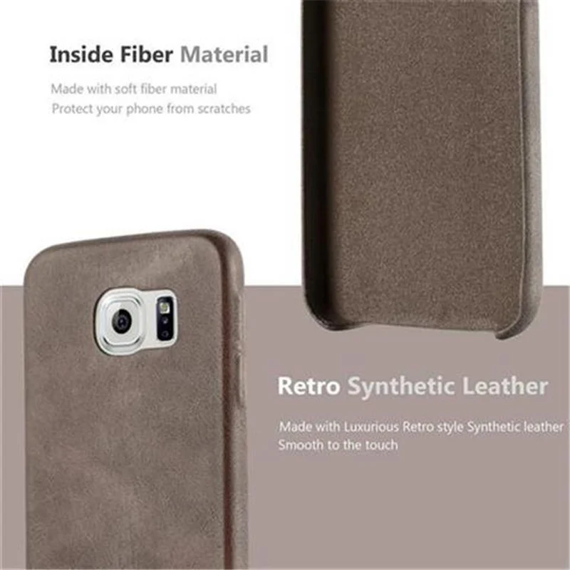 Cadorabo Hülle kompatibel mit Samsung Galaxy S6 Hard Case Schutzhülle aus Kunstleder