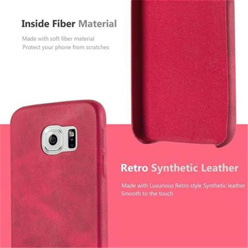 Cadorabo Hülle kompatibel mit Samsung Galaxy S6 Hard Case Schutzhülle aus Kunstleder