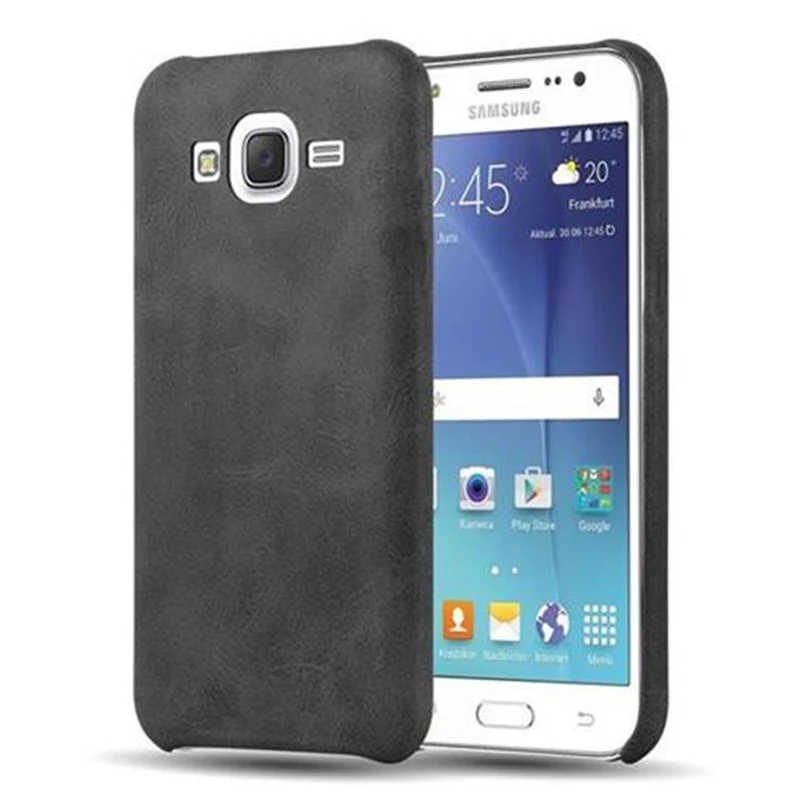 Cadorabo Hülle kompatibel mit Samsung Galaxy J5 2015 Hard Case Schutzhülle aus Kunstleder