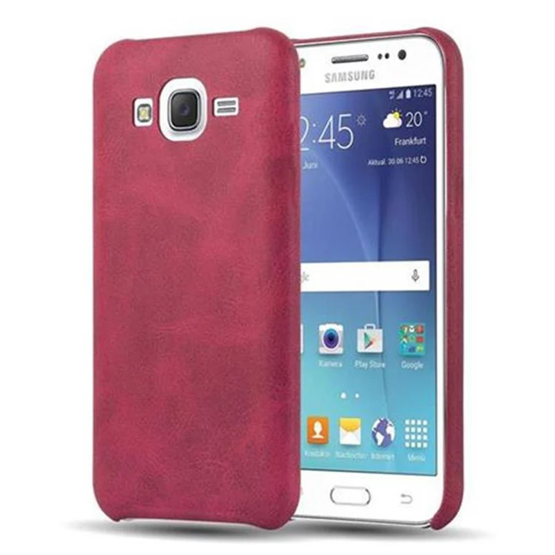 Cadorabo Hülle kompatibel mit Samsung Galaxy J5 2015 Hard Case Schutzhülle aus Kunstleder