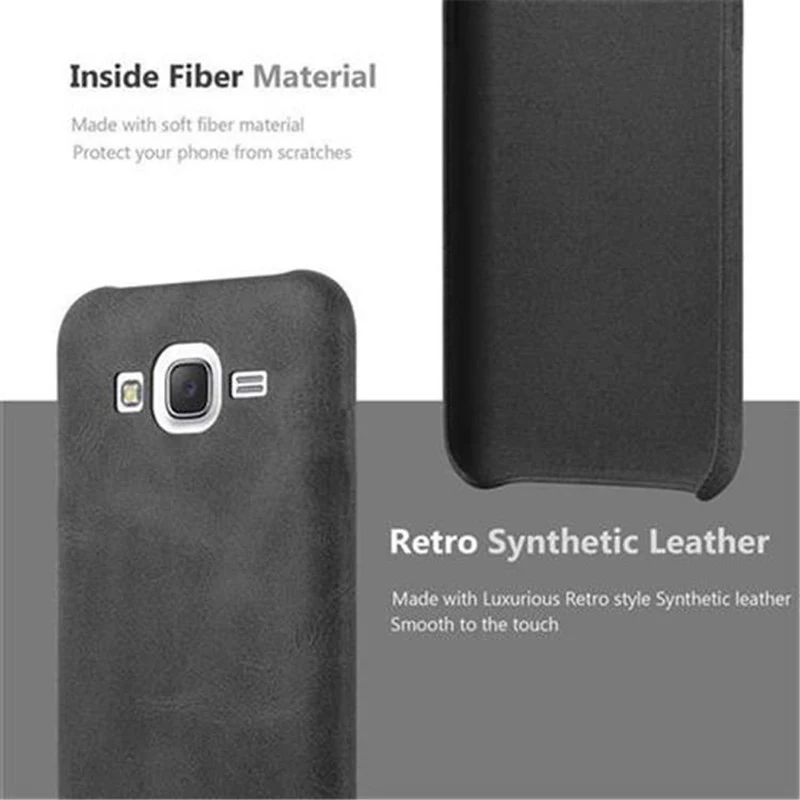 Cadorabo Hülle kompatibel mit Samsung Galaxy J5 2015 Hard Case Schutzhülle aus Kunstleder