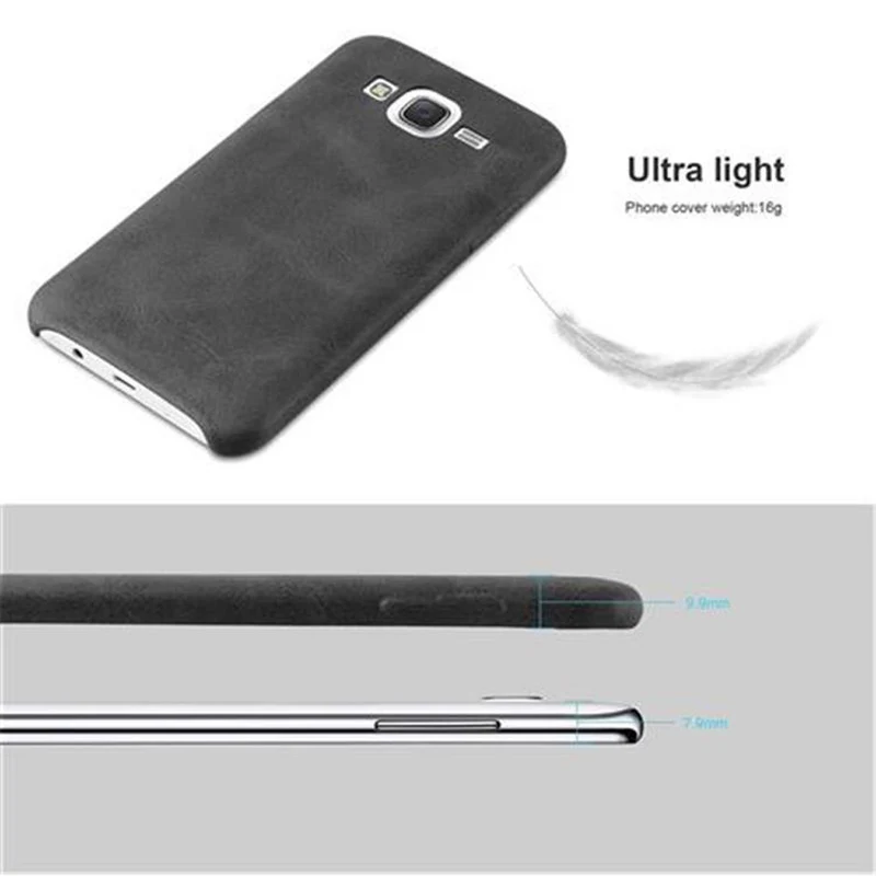 Cadorabo Hülle kompatibel mit Samsung Galaxy J5 2015 Hard Case Schutzhülle aus Kunstleder