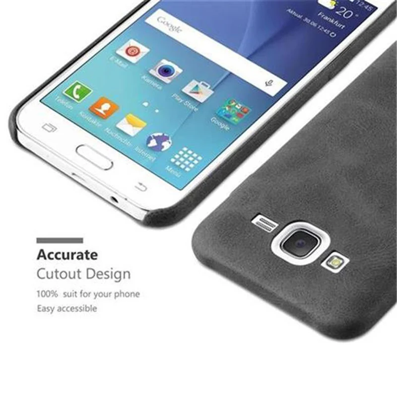 Cadorabo Hülle kompatibel mit Samsung Galaxy J5 2015 Hard Case Schutzhülle aus Kunstleder