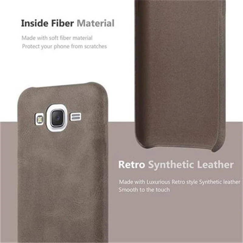 Cadorabo Hülle kompatibel mit Samsung Galaxy J5 2015 Hard Case Schutzhülle aus Kunstleder
