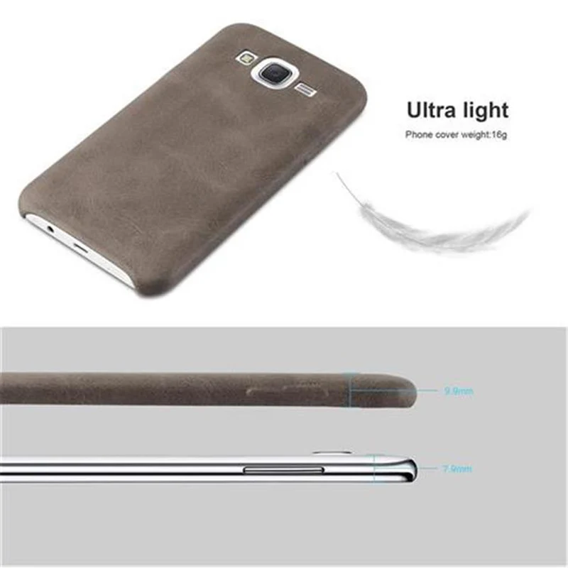 Cadorabo Hülle kompatibel mit Samsung Galaxy J5 2015 Hard Case Schutzhülle aus Kunstleder