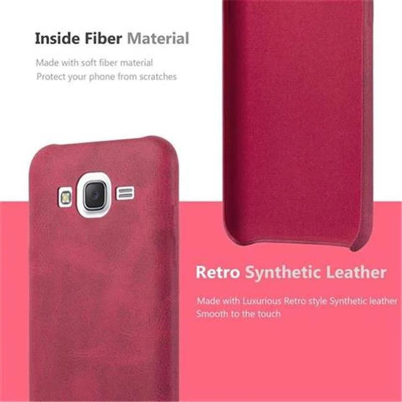 Cadorabo Hülle kompatibel mit Samsung Galaxy J5 2015 Hard Case Schutzhülle aus Kunstleder