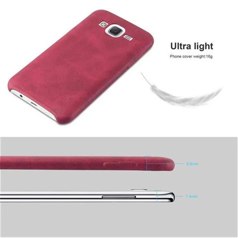Cadorabo Hülle kompatibel mit Samsung Galaxy J5 2015 Hard Case Schutzhülle aus Kunstleder