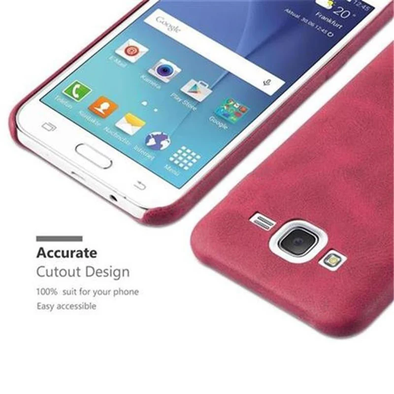 Cadorabo Hülle kompatibel mit Samsung Galaxy J5 2015 Hard Case Schutzhülle aus Kunstleder