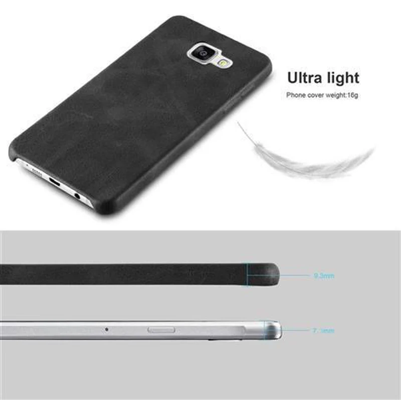 Cadorabo Hülle kompatibel mit Samsung Galaxy A3 2015 Hard Case Schutzhülle aus Kunstleder