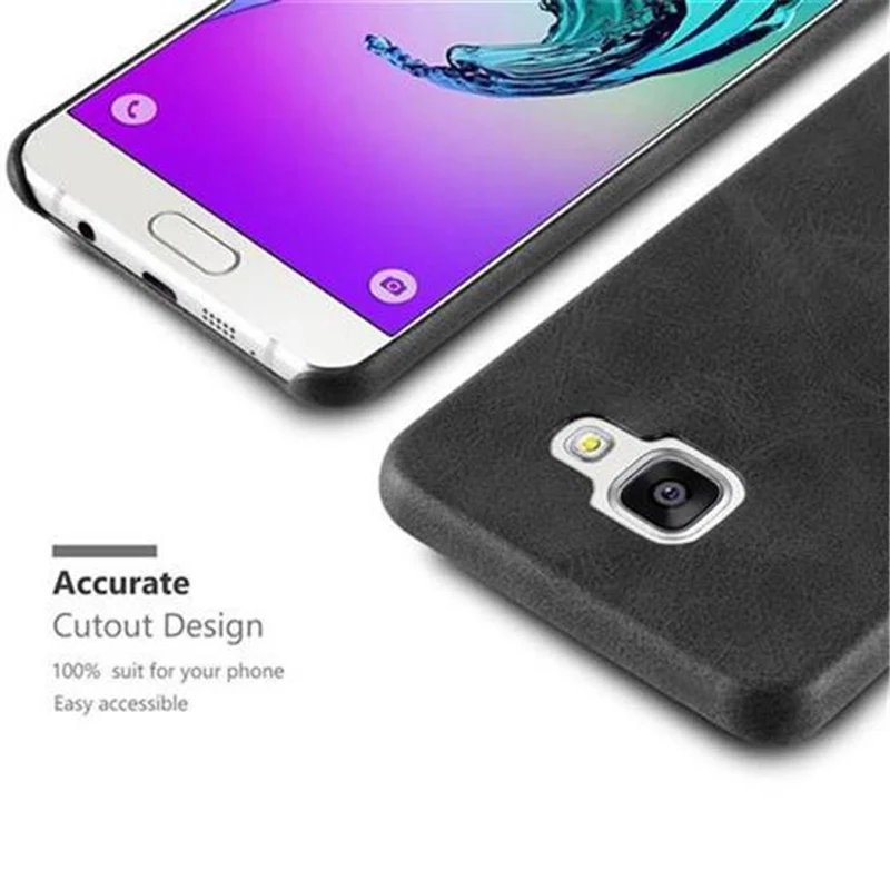 Cadorabo Hülle kompatibel mit Samsung Galaxy A3 2015 Hard Case Schutzhülle aus Kunstleder