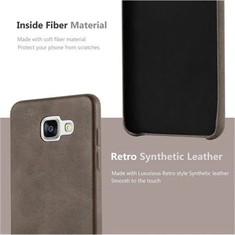 Cadorabo Hülle kompatibel mit Samsung Galaxy A3 2015 Hard Case Schutzhülle aus Kunstleder