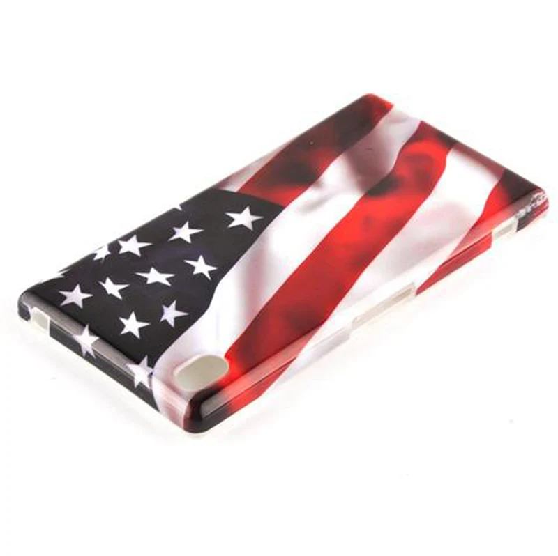 Cadorabo Hülle kompatibel mit Sony Xperia Z1 mit STARS AND STRIPES Aufdruck - Hard Case Schutzhülle im trendigen Design