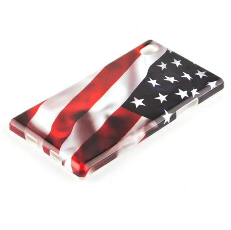 Cadorabo Hülle kompatibel mit Sony Xperia Z1 mit STARS AND STRIPES Aufdruck - Hard Case Schutzhülle im trendigen Design