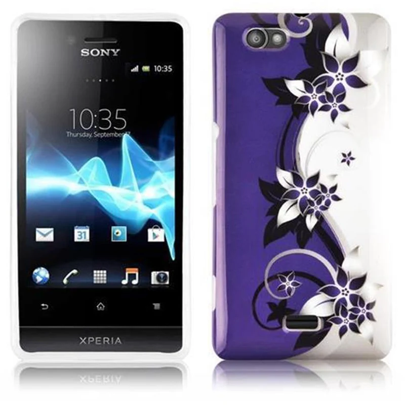 Cadorabo Hülle kompatibel mit Sony Xperia M mit STARS AND STRIPES Aufdruck - Hard Case Schutzhülle im trendigen Design