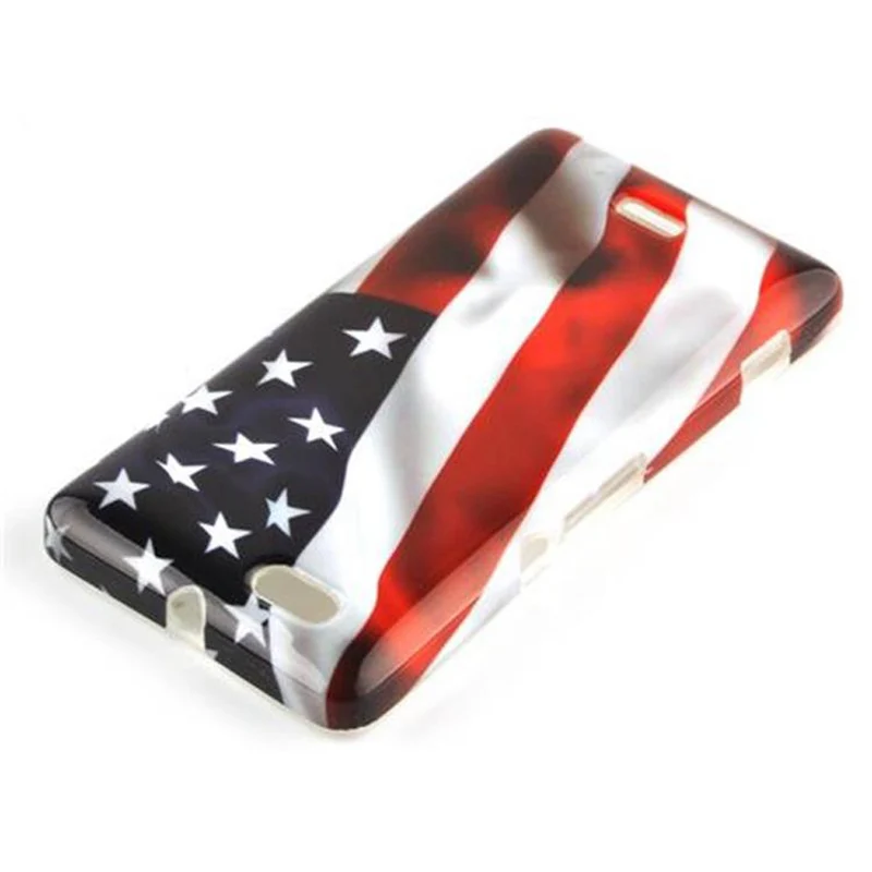 Cadorabo Hülle kompatibel mit Sony Xperia M mit STARS AND STRIPES Aufdruck - Hard Case Schutzhülle im trendigen Design