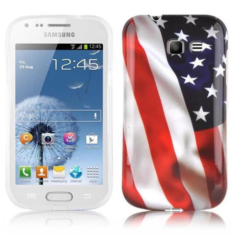 Cadorabo Hülle kompatibel mit Samsung Galaxy TREND LITE mit STARS AND STRIPES Aufdruck - Hard Case Schutzhülle im trendigen Design