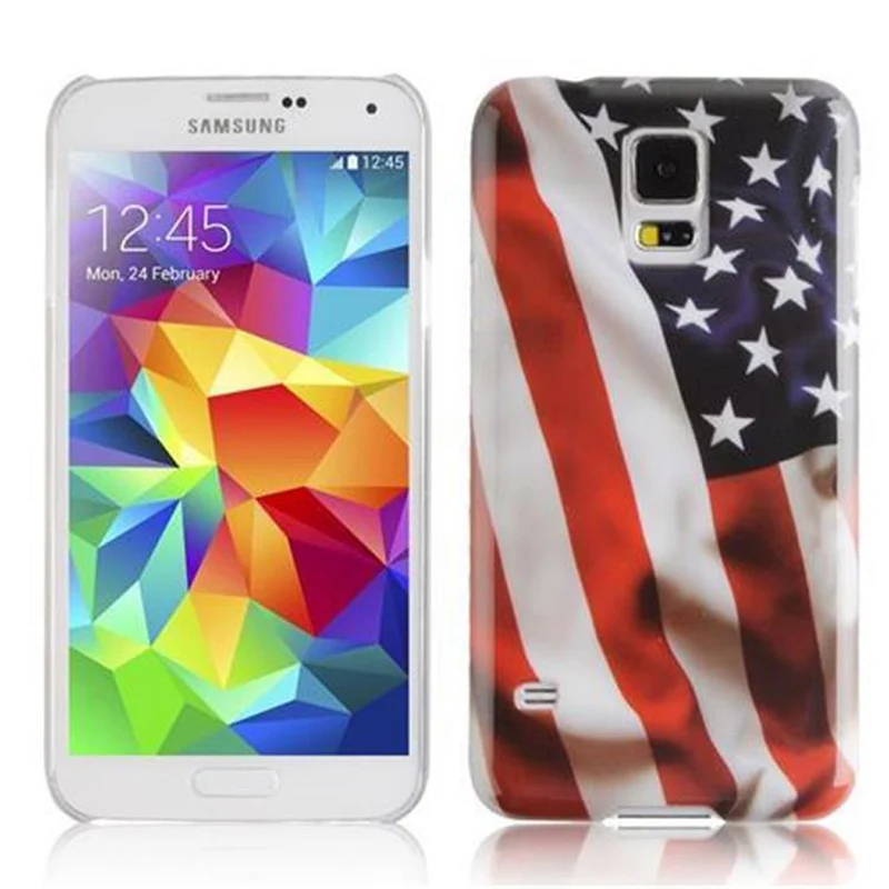 Cadorabo Hülle kompatibel mit Samsung Galaxy S5 / S5 NEO mit STARS AND STRIPES Aufdruck - Hard Case Schutzhülle im trendigen Design