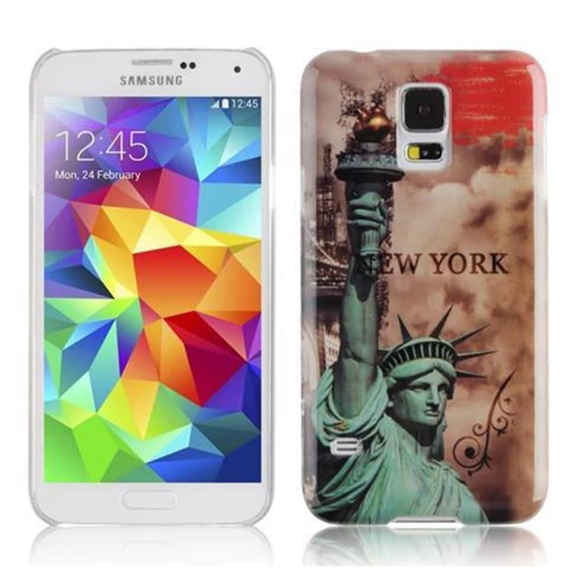 Cadorabo Hülle kompatibel mit Samsung Galaxy S5 / S5 NEO mit STARS AND STRIPES Aufdruck - Hard Case Schutzhülle im trendigen Design